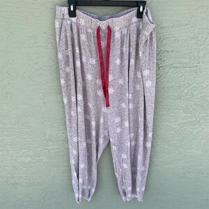 Sleep by Cacique Women's Plus Jogger Pants Gray Floral Size 22/24